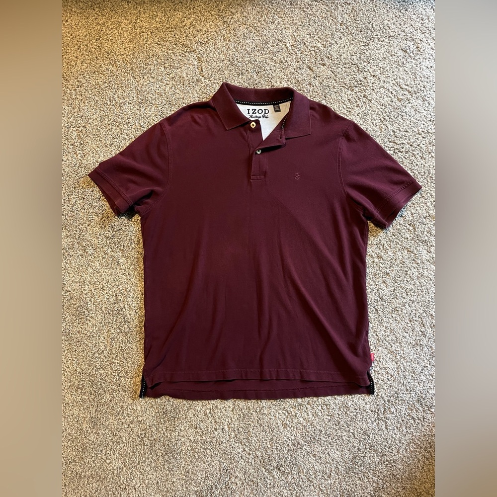 Vintage  Izod Maroon Heritage Polo Shirt Large Golf